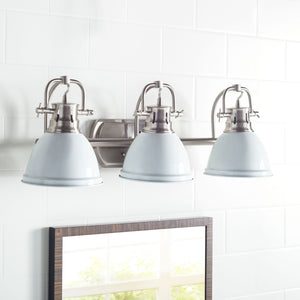 Safavieh ROLAND Three-Light Brushed Nickel Wall Sconce with White Glass Shades for Elegant Modern Illumination SCN4054B