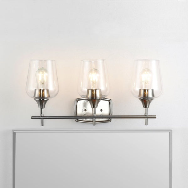 Safavieh EAGAN Wall Sconce - Modern Nickel Lighting Fixture for Hallways, Living Rooms & Bedroom Ambiance SCN4057A