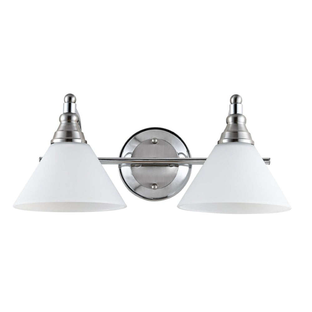 Safavieh RADNOR, 2-Light Wall Sconce in Nickel & White - Modern Iron Fixture for Stylish Ambient Lighting SCN4061A