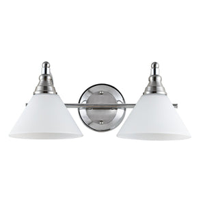 Safavieh RADNOR, 2-Light Wall Sconce in Nickel & White - Modern Iron Fixture for Stylish Ambient Lighting SCN4061A