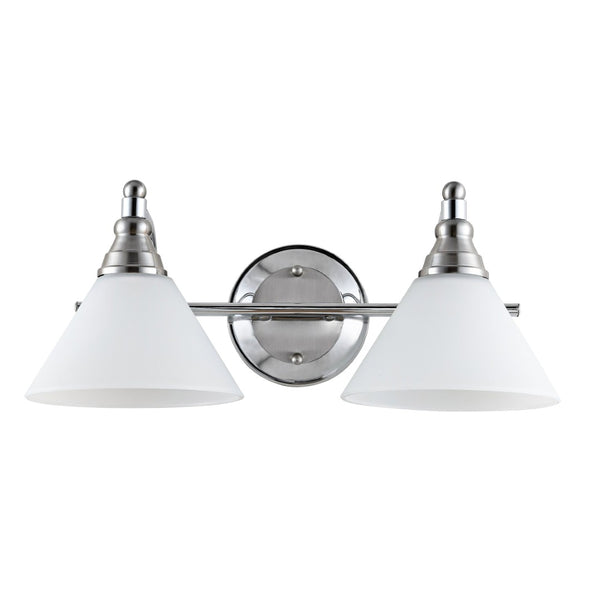 Safavieh RADNOR, 2-Light Wall Sconce in Nickel & White - Modern Iron Fixture for Stylish Ambient Lighting SCN4061A