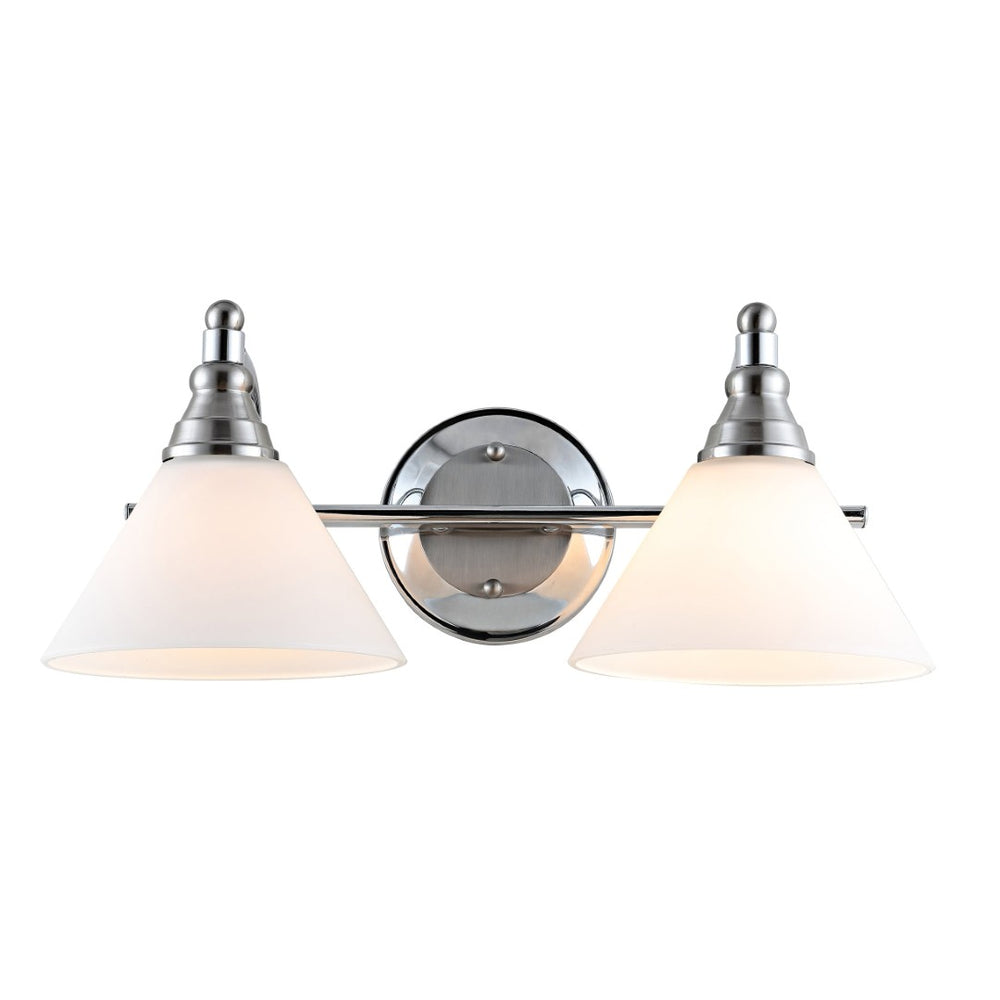 Safavieh RADNOR, 2-Light Wall Sconce in Nickel & White - Modern Iron Fixture for Stylish Ambient Lighting SCN4061A