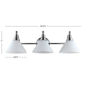 Safavieh PANYA, 3-Light Wall Sconce in Brushed Nickel & White – Elegant Iron Fixture for Any Room Design SCN4062A