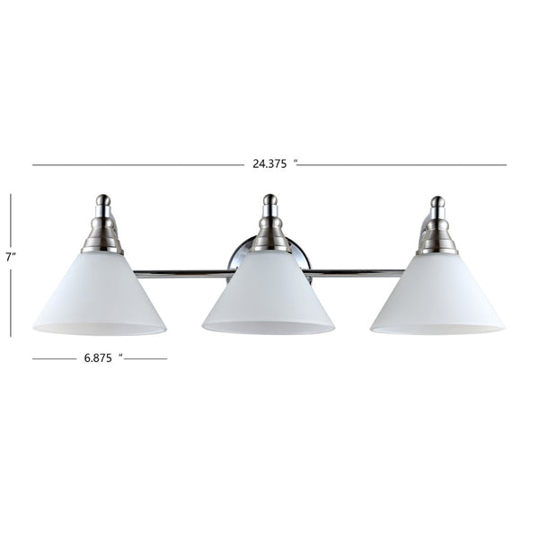 Safavieh PANYA, 3-Light Wall Sconce in Brushed Nickel & White – Elegant Iron Fixture for Any Room Design SCN4062A