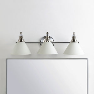 Safavieh PANYA, 3-Light Wall Sconce in Brushed Nickel & White – Elegant Iron Fixture for Any Room Design SCN4062A