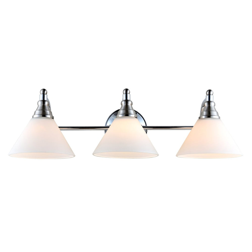 Safavieh PANYA, 3-Light Wall Sconce in Brushed Nickel & White – Elegant Iron Fixture for Any Room Design SCN4062A