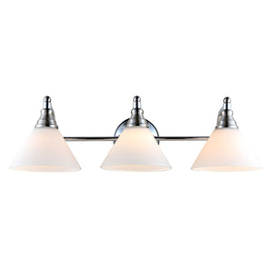 Safavieh PANYA, 3-Light Wall Sconce in Brushed Nickel & White – Elegant Iron Fixture for Any Room Design SCN4062A