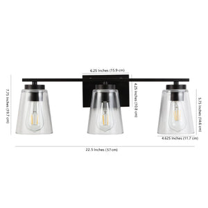 Safavieh GREZLER, 3-Light Wall Sconce in Oil-Rubbed Bronze with Clear Glass Shades for Elegant Illumination SCN4063A