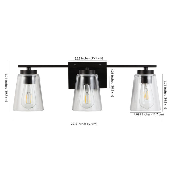Safavieh GREZLER, 3-Light Wall Sconce in Oil-Rubbed Bronze with Clear Glass Shades for Elegant Illumination SCN4063A