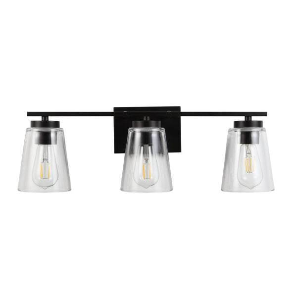 Safavieh GREZLER, 3-Light Wall Sconce in Oil-Rubbed Bronze with Clear Glass Shades for Elegant Illumination SCN4063A