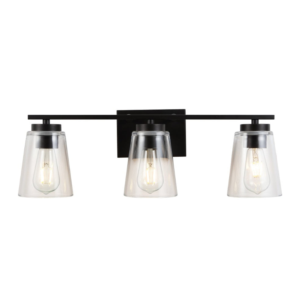 Safavieh GREZLER, 3-Light Wall Sconce in Oil-Rubbed Bronze with Clear Glass Shades for Elegant Illumination SCN4063A