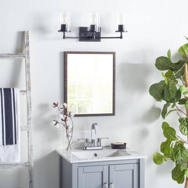 Safavieh RONSA, Elegant 3-Light Oil Rubbed Bronze Wall Sconce with Clear Accents for Timeless Home Style SCN4064A