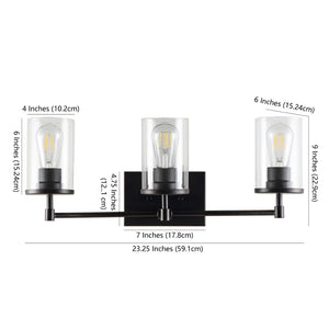 Safavieh RONSA, Elegant 3-Light Oil Rubbed Bronze Wall Sconce with Clear Accents for Timeless Home Style SCN4064A