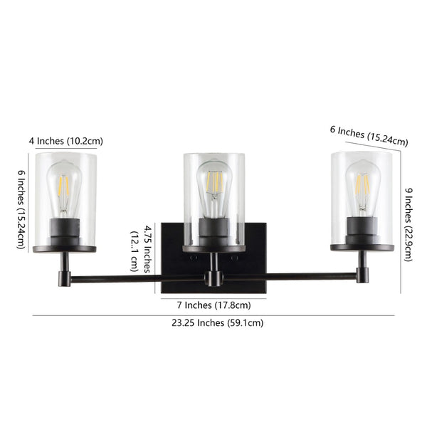 Safavieh RONSA, Elegant 3-Light Oil Rubbed Bronze Wall Sconce with Clear Accents for Timeless Home Style SCN4064A