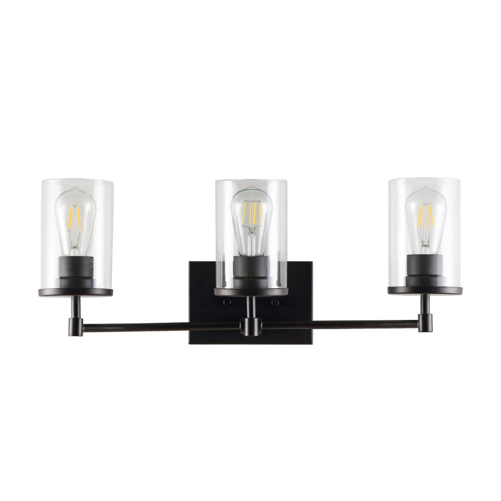 Safavieh RONSA, Elegant 3-Light Oil Rubbed Bronze Wall Sconce with Clear Accents for Timeless Home Style SCN4064A