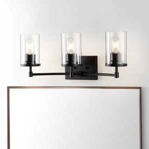 Safavieh RONSA, Elegant 3-Light Oil Rubbed Bronze Wall Sconce with Clear Accents for Timeless Home Style SCN4064A
