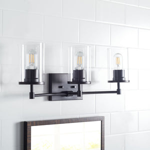 Safavieh RONSA, Elegant 3-Light Oil Rubbed Bronze Wall Sconce with Clear Accents for Timeless Home Style SCN4064A