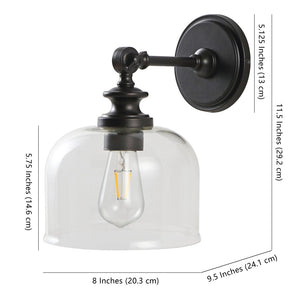 Safavieh NERI, Set of 2 Elegant 8-Inch Oil Rubbed Bronze Wall Sconces for Timeless Home Ambiance SCN4065A-SET2