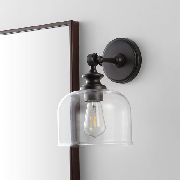 Safavieh NERI, Set of 2 Elegant 8-Inch Oil Rubbed Bronze Wall Sconces for Timeless Home Ambiance SCN4065A-SET2