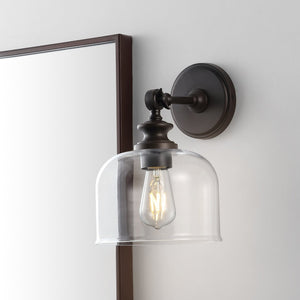 Safavieh NERI, Set of 2 Elegant 8-Inch Oil Rubbed Bronze Wall Sconces for Timeless Home Ambiance SCN4065A-SET2