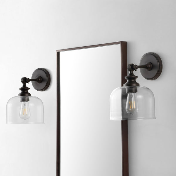 Safavieh NERI, Set of 2 Elegant 8-Inch Oil Rubbed Bronze Wall Sconces for Timeless Home Ambiance SCN4065A-SET2
