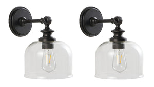 Safavieh NERI, Set of 2 Elegant 8-Inch Oil Rubbed Bronze Wall Sconces for Timeless Home Ambiance SCN4065A-SET2