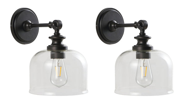 Safavieh NERI, Set of 2 Elegant 8-Inch Oil Rubbed Bronze Wall Sconces for Timeless Home Ambiance SCN4065A-SET2