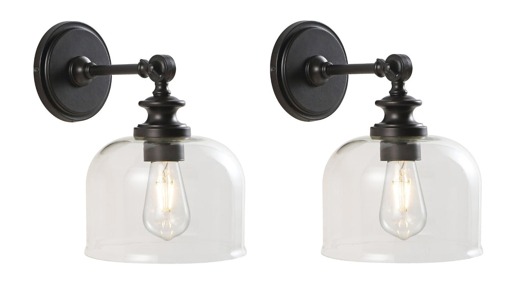 Safavieh NERI, Set of 2 Elegant 8-Inch Oil Rubbed Bronze Wall Sconces for Timeless Home Ambiance SCN4065A-SET2