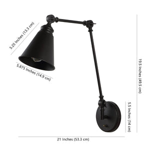 Safavieh KENSLEY, 21-Inch Iron Wall Sconce - Sculptural Light Fixture for Modern and Traditional Spaces Oil Rub Bronze SCN4067A