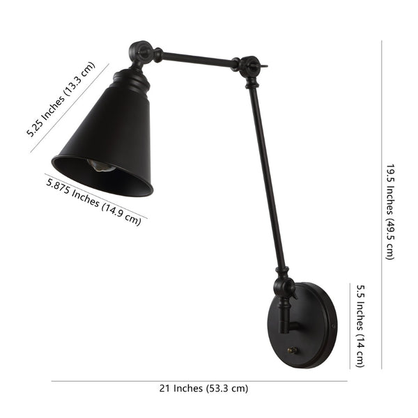 Safavieh KENSLEY, 21-Inch Iron Wall Sconce - Sculptural Light Fixture for Modern and Traditional Spaces Oil Rub Bronze SCN4067A