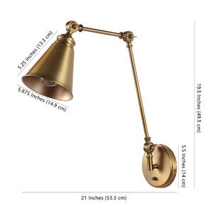 Safavieh KENSLEY, 21-Inch Iron Wall Sconce - Sculptural Light Fixture for Modern and Traditional Spaces Brass SCN4067B