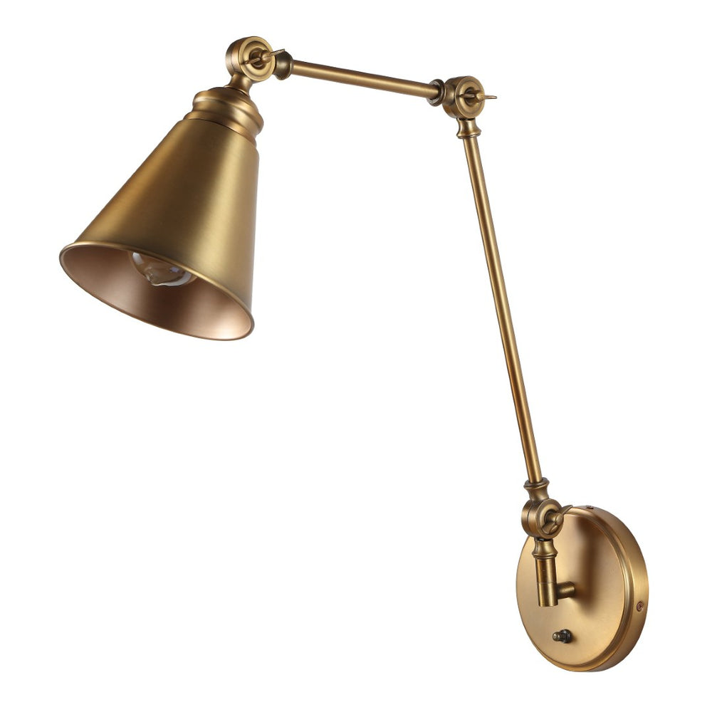 Safavieh KENSLEY, 21-Inch Iron Wall Sconce - Sculptural Light Fixture for Modern and Traditional Spaces Brass SCN4067B