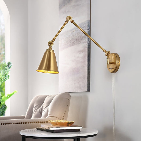 Safavieh KENSLEY, 21-Inch Iron Wall Sconce - Sculptural Light Fixture for Modern and Traditional Spaces Brass SCN4067B