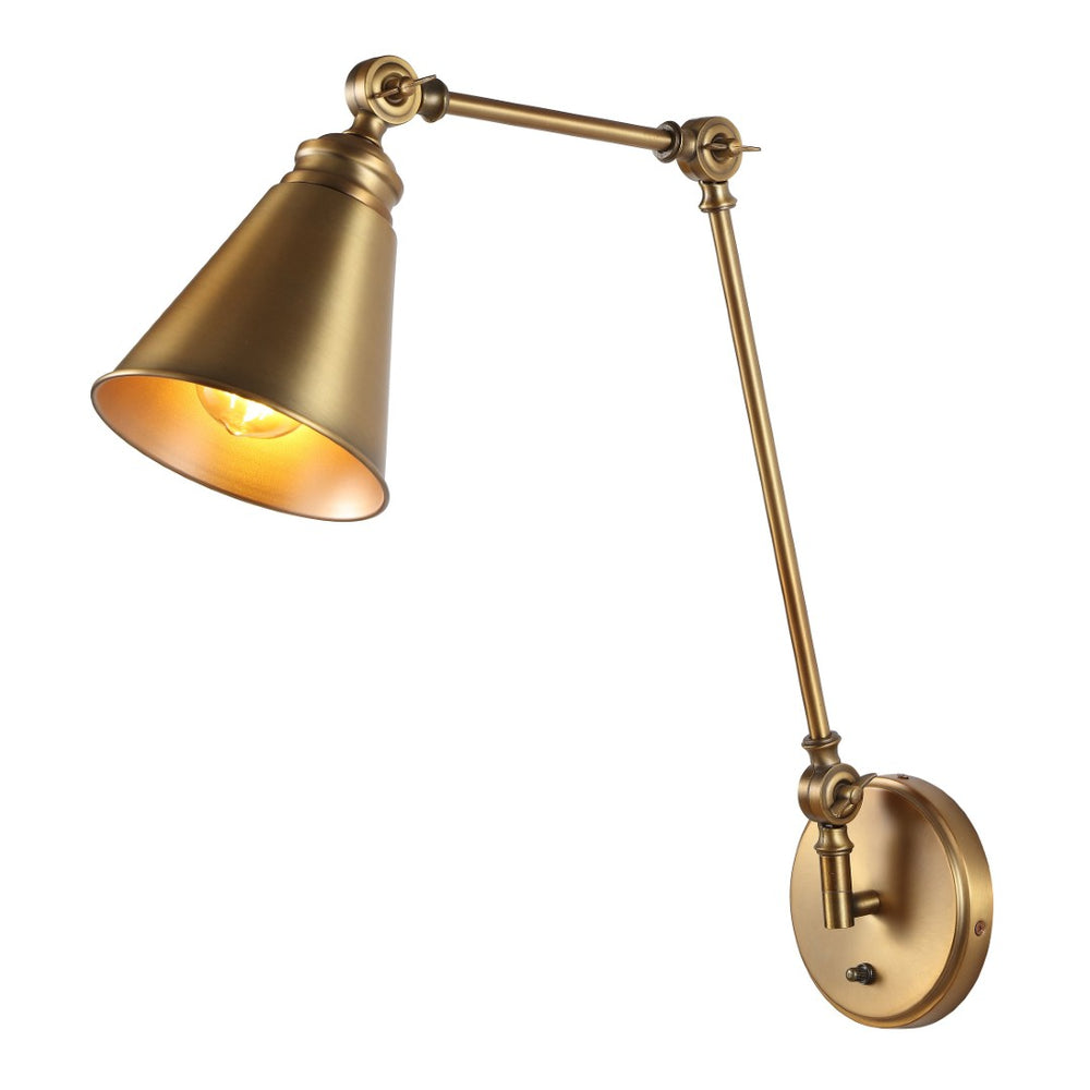 Safavieh KENSLEY, 21-Inch Iron Wall Sconce - Sculptural Light Fixture for Modern and Traditional Spaces Brass SCN4067B