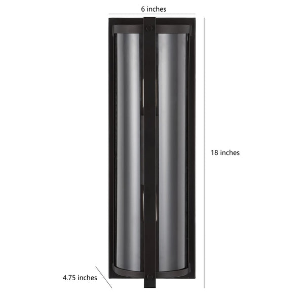 Safavieh SENLA, Elegant 6-Inch Oil Rubbed Bronze Wall Sconce Set of 2 with Clear Glass Shades for Any Room SCN4068A-SET2