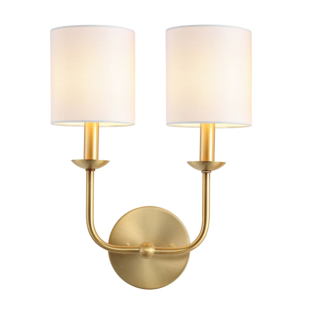 Safavieh FERRARA, 2-Light Gold Metal Wall Sconce - Chic Accent Lighting for Hallways & Living Spaces SCN4069A