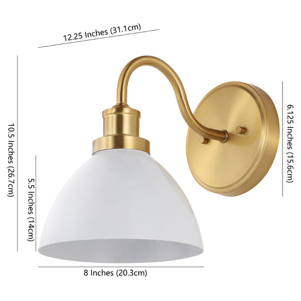 Safavieh GENETTA, 12.25-Inch Gold Wall Sconce – Elegant Glass & Iron Design for Ambient Lighting in Any Space SCN4070A