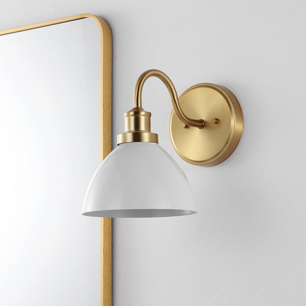 Safavieh GENETTA, 12.25-Inch Gold Wall Sconce – Elegant Glass & Iron Design for Ambient Lighting in Any Space SCN4070A