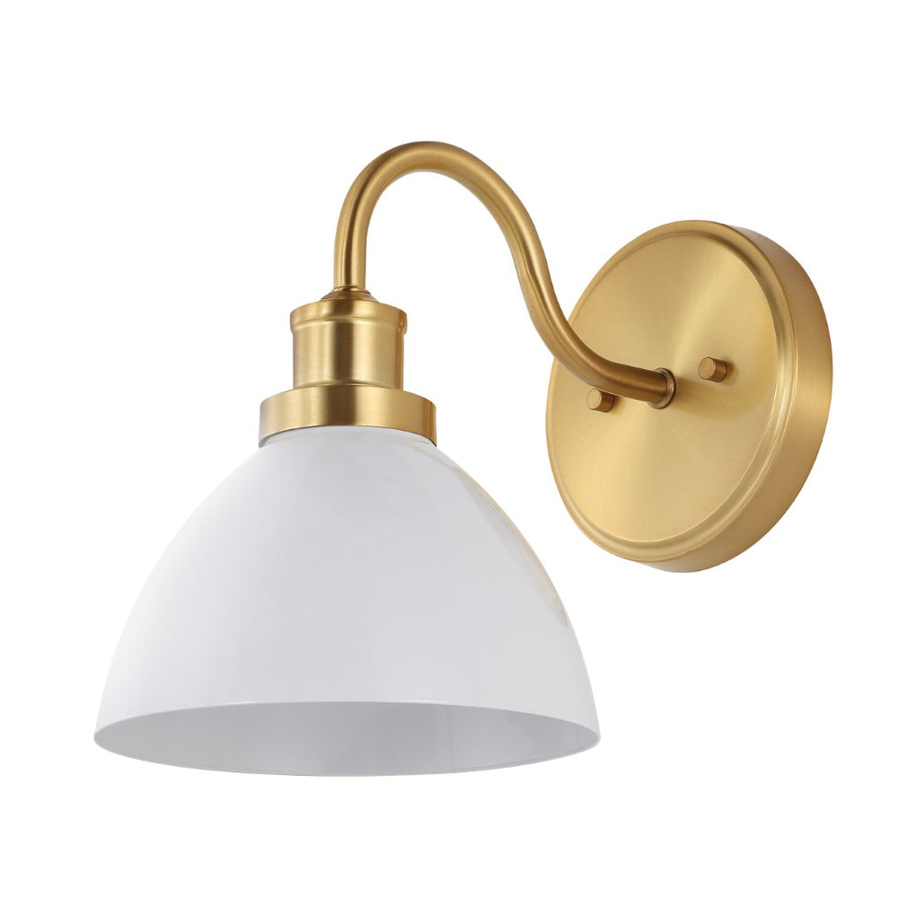Safavieh GENETTA, 12.25-Inch Gold Wall Sconce – Elegant Glass & Iron Design for Ambient Lighting in Any Space SCN4070A