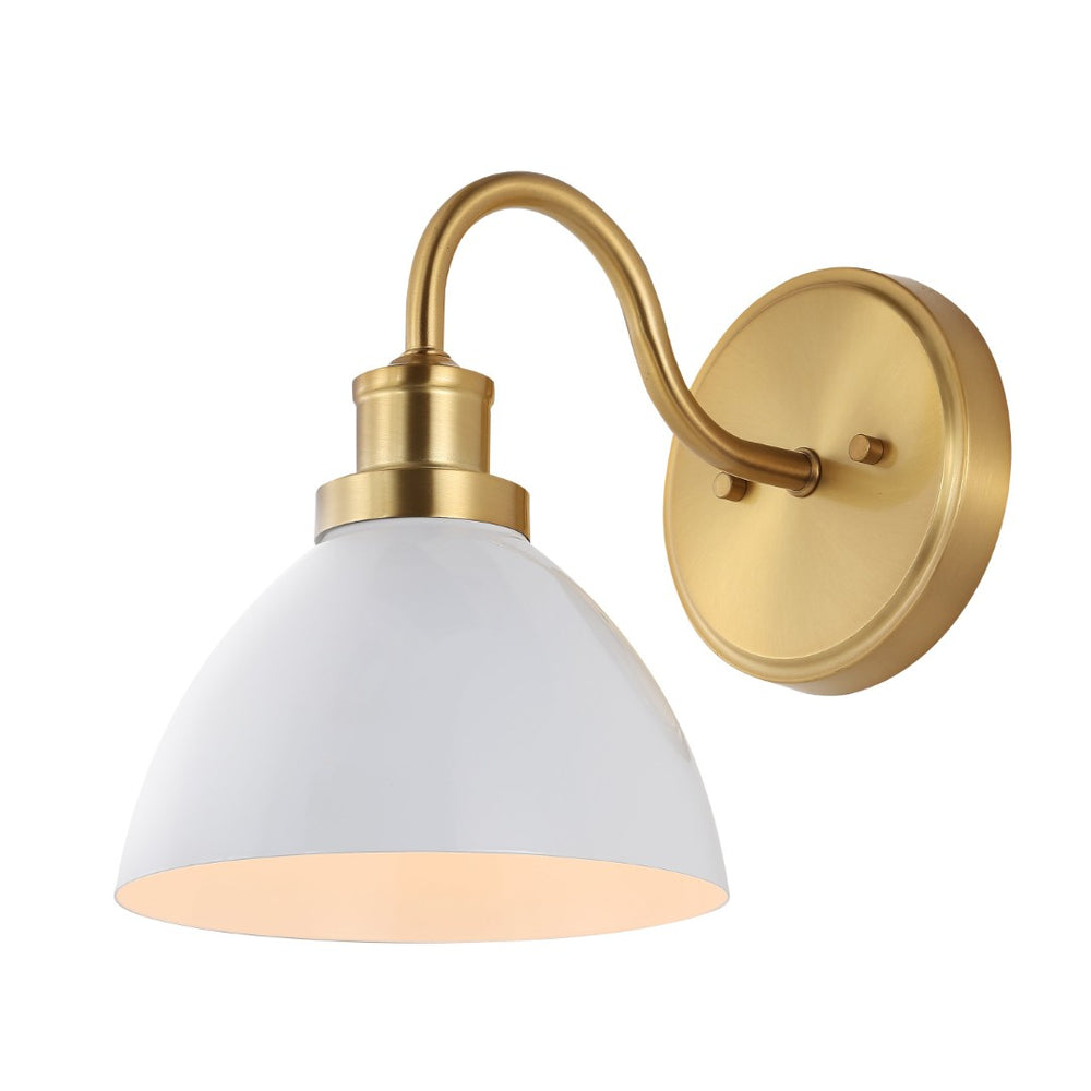 Safavieh GENETTA, 12.25-Inch Gold Wall Sconce – Elegant Glass & Iron Design for Ambient Lighting in Any Space SCN4070A