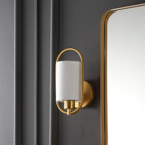 Safavieh HALDEA, 6.25 Inch Brass Iron Wall Sconce - Elegant Lighting for Modern and Classic Home Décor SCN4071A