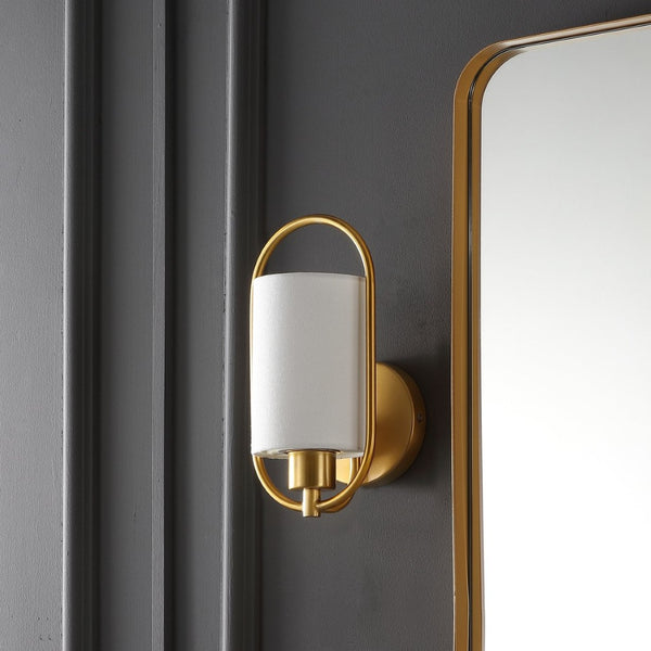 Safavieh HALDEA, 6.25 Inch Brass Iron Wall Sconce - Elegant Lighting for Modern and Classic Home Décor SCN4071A