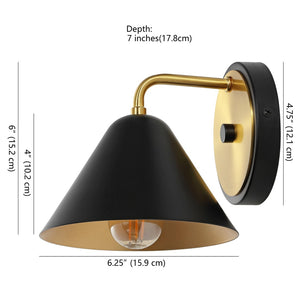 Safavieh JYNN, 7-Inch Black and Brass Iron Wall Sconce for Elegant Ambient Lighting in Any Space SCN4074A