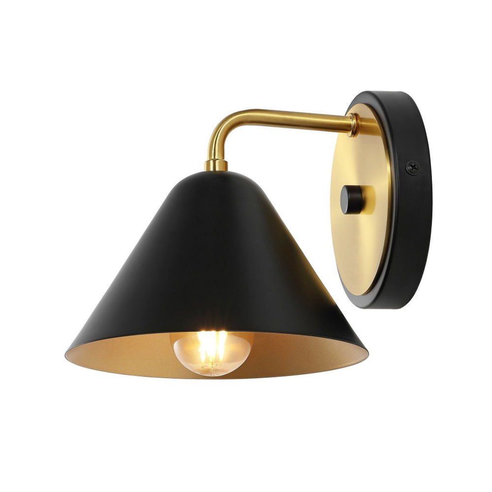 Safavieh JYNN, 7-Inch Black and Brass Iron Wall Sconce for Elegant Ambient Lighting in Any Space SCN4074A