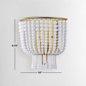 Safavieh CELYN, 10" W Modern White Acrylic Sconce with Brass Accents for Ambient Lighting in Any Room SCN4081A