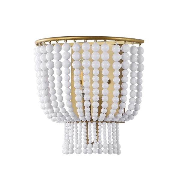 Safavieh CELYN, 10" W Modern White Acrylic Sconce with Brass Accents for Ambient Lighting in Any Room SCN4081A