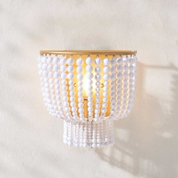 Safavieh CELYN, 10" W Modern White Acrylic Sconce with Brass Accents for Ambient Lighting in Any Room SCN4081A