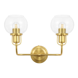 Safavieh FENRIS, Elegant 6.75-Inch Wall Sconce with Modern Clarity and Classic Warmth for Any Space Brass / Clear SCN4082A