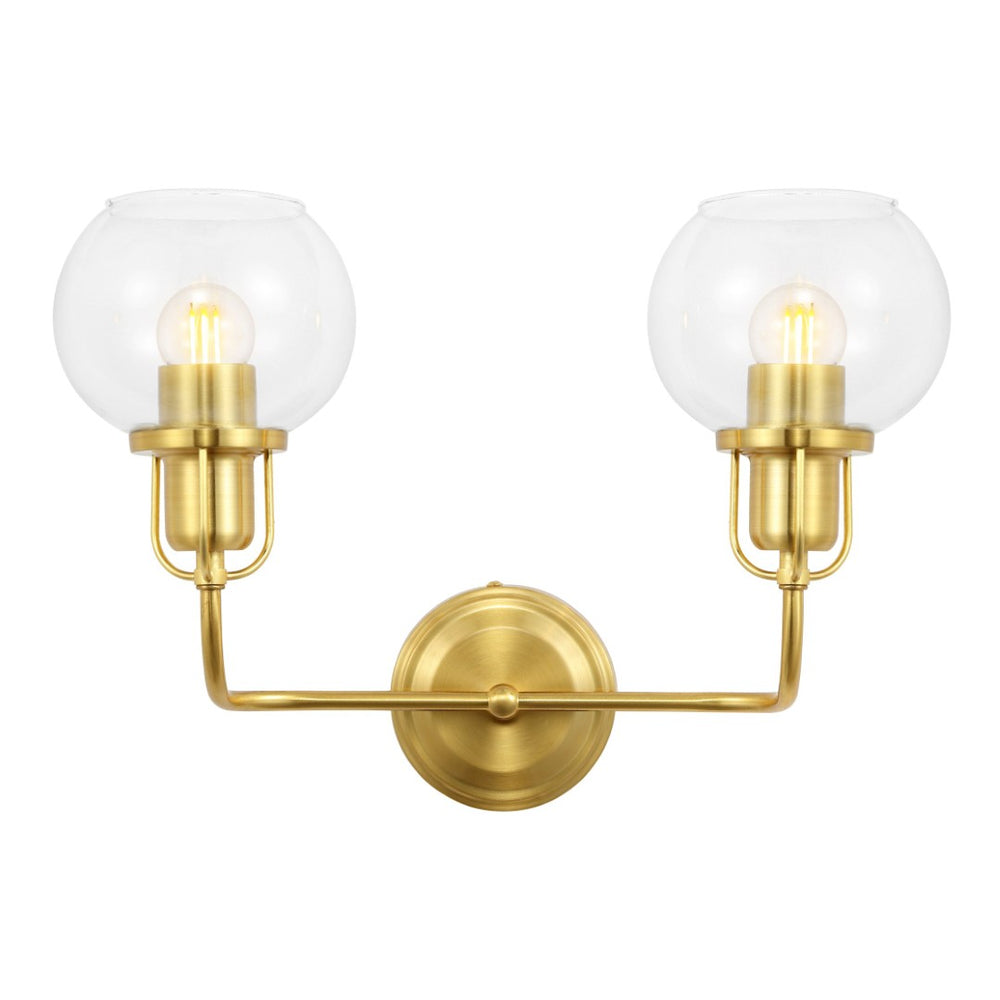 Safavieh FENRIS, Elegant 6.75-Inch Wall Sconce with Modern Clarity and Classic Warmth for Any Space Brass / Clear SCN4082A