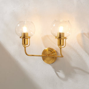 Safavieh FENRIS, Elegant 6.75-Inch Wall Sconce with Modern Clarity and Classic Warmth for Any Space Brass / Clear SCN4082A